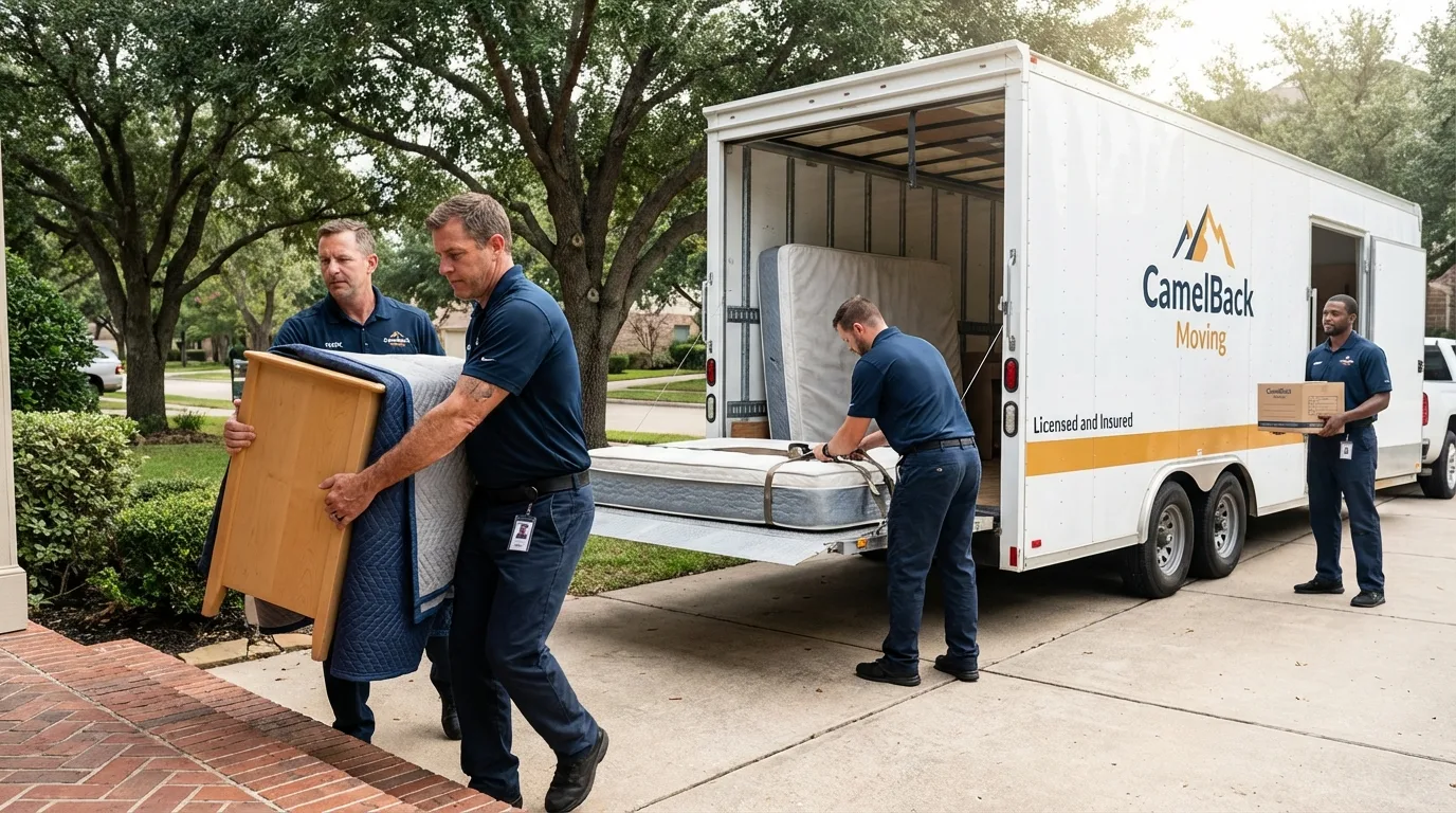 Crew loading residential truck for cross-state move from Jamestown, TN