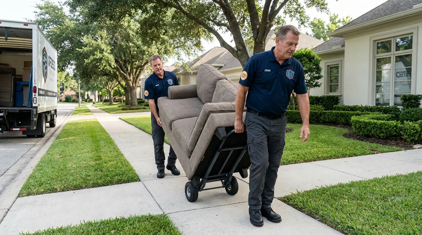 Local residential moving crew loading furniture in Jamestown, TN